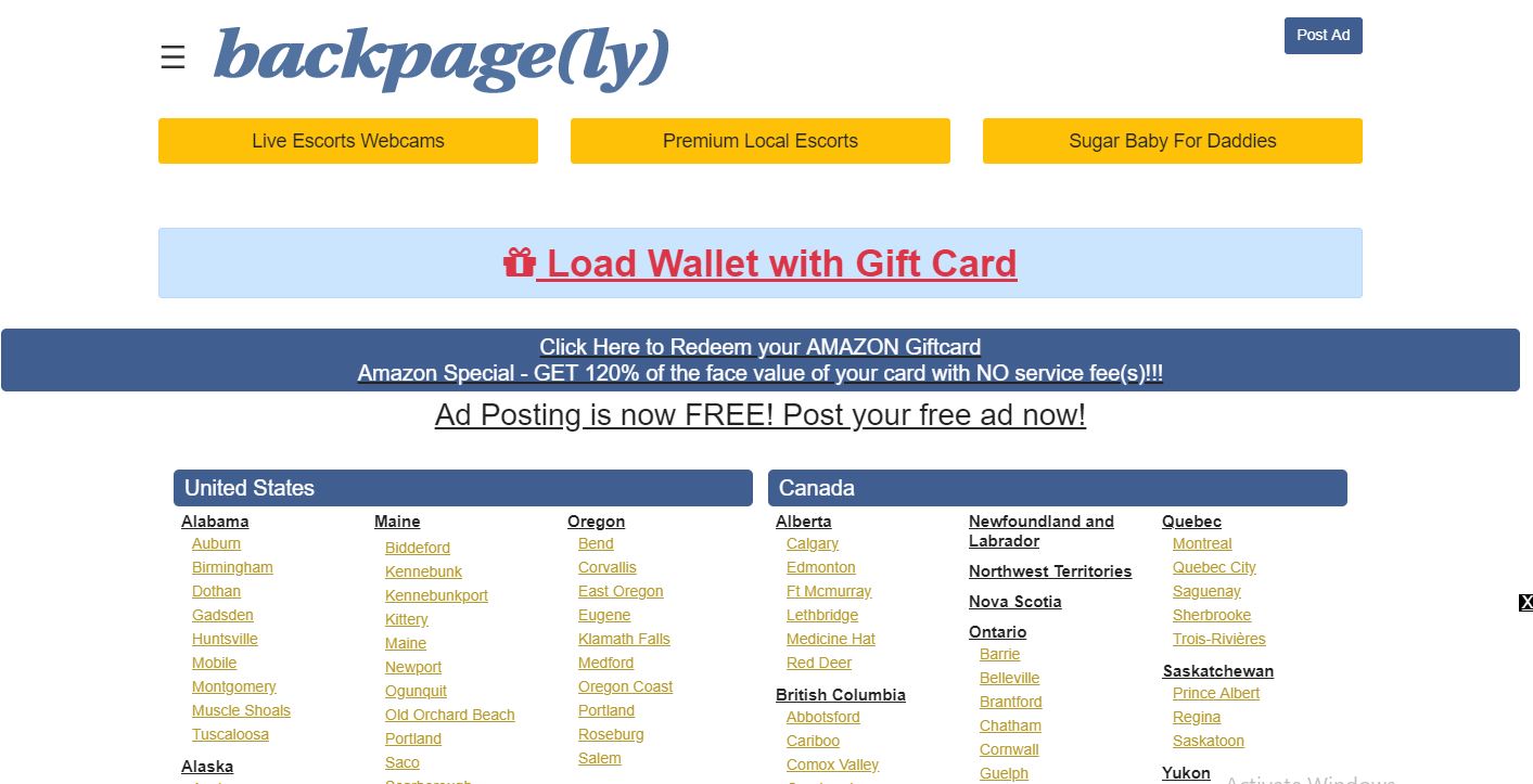 Backpagely Review home page