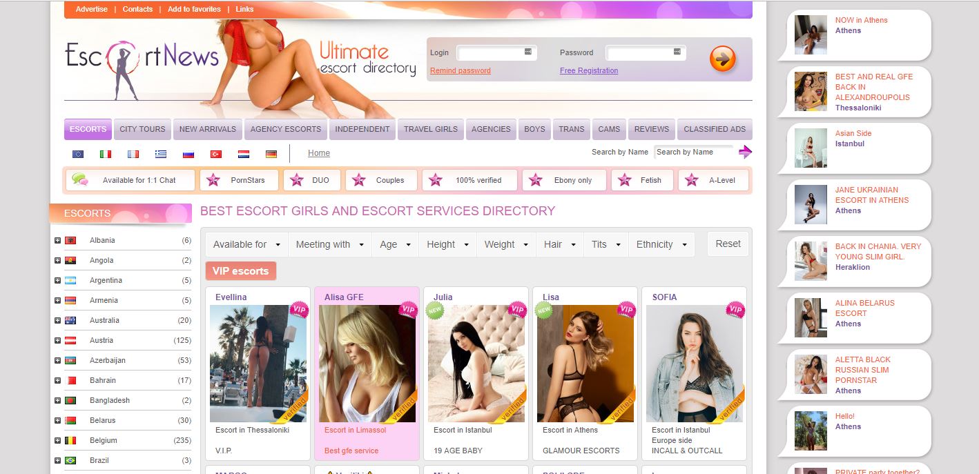 Escort News Review home page