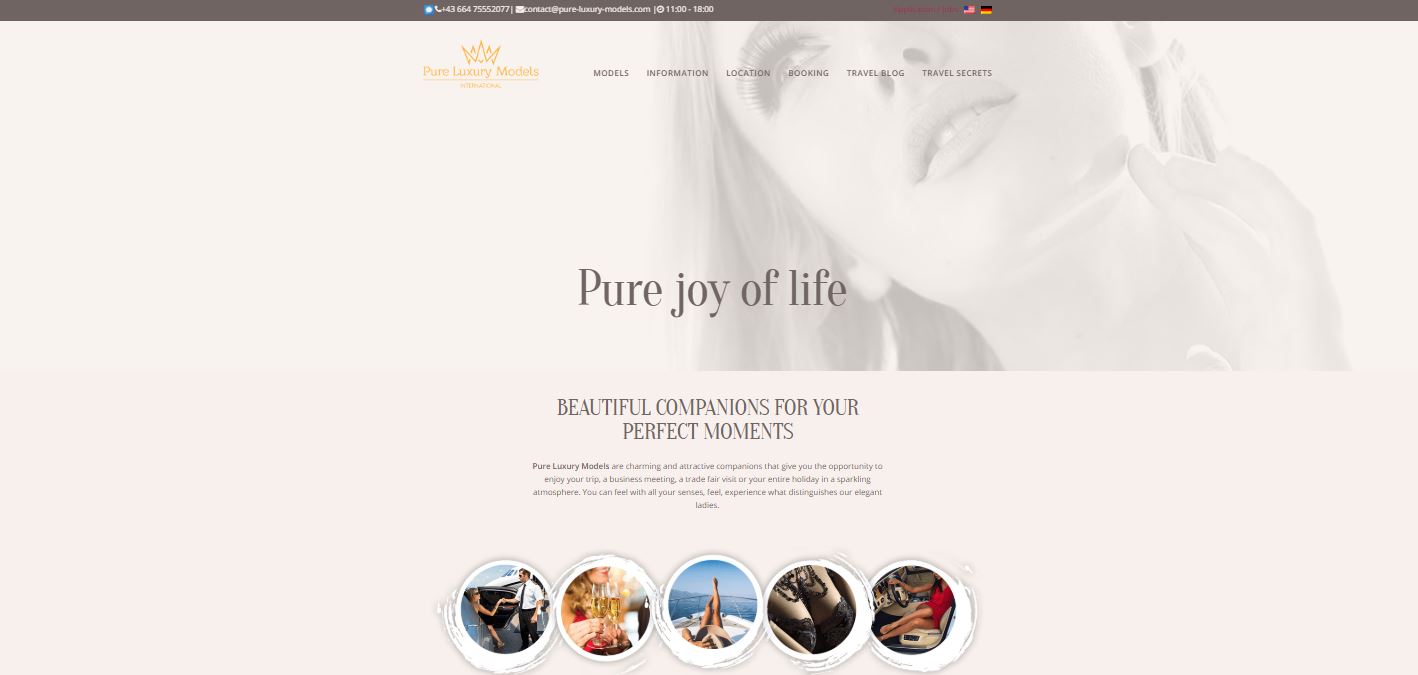 Pure-Luxury-Models.com review homepage