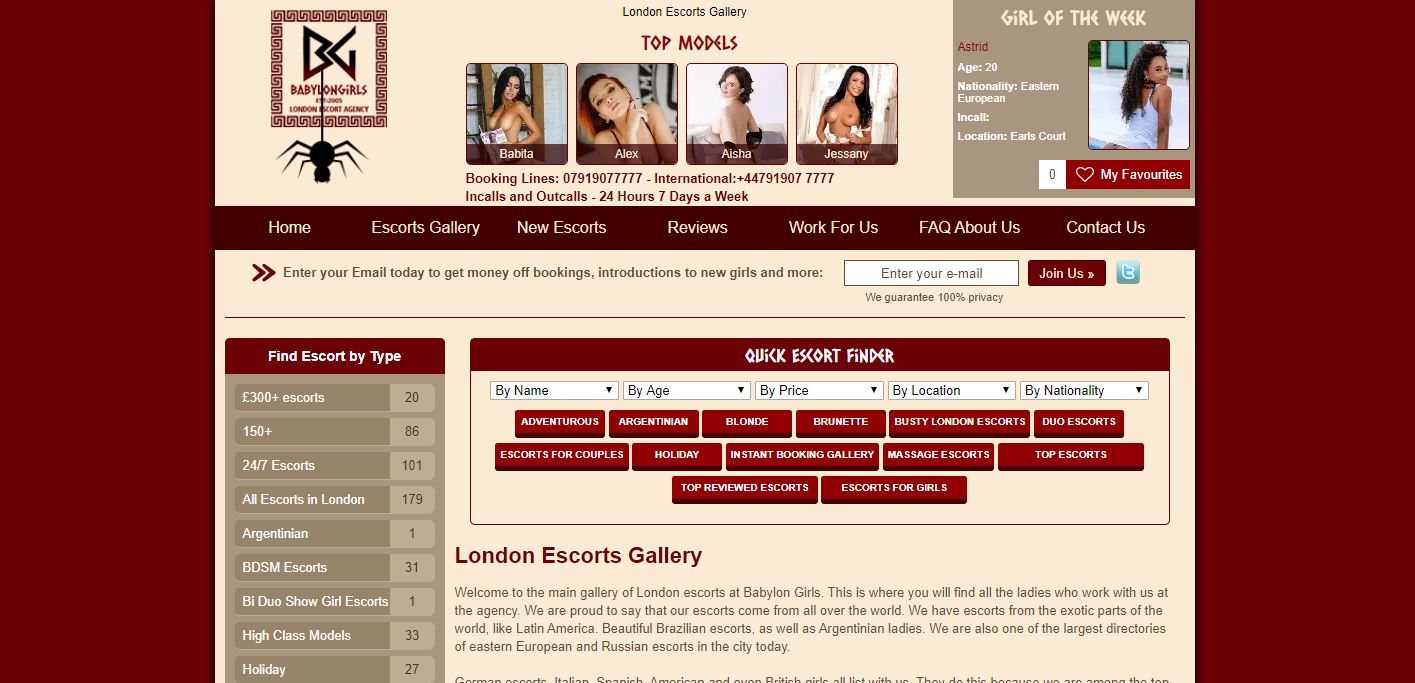 Babylon Girls Review homepage