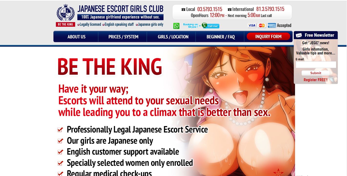 Japanese Escort Girls Review homepage
