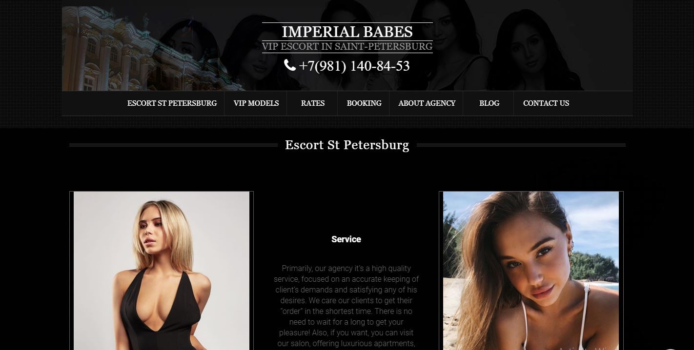 Imperial Babes St petersbourg review homepage
