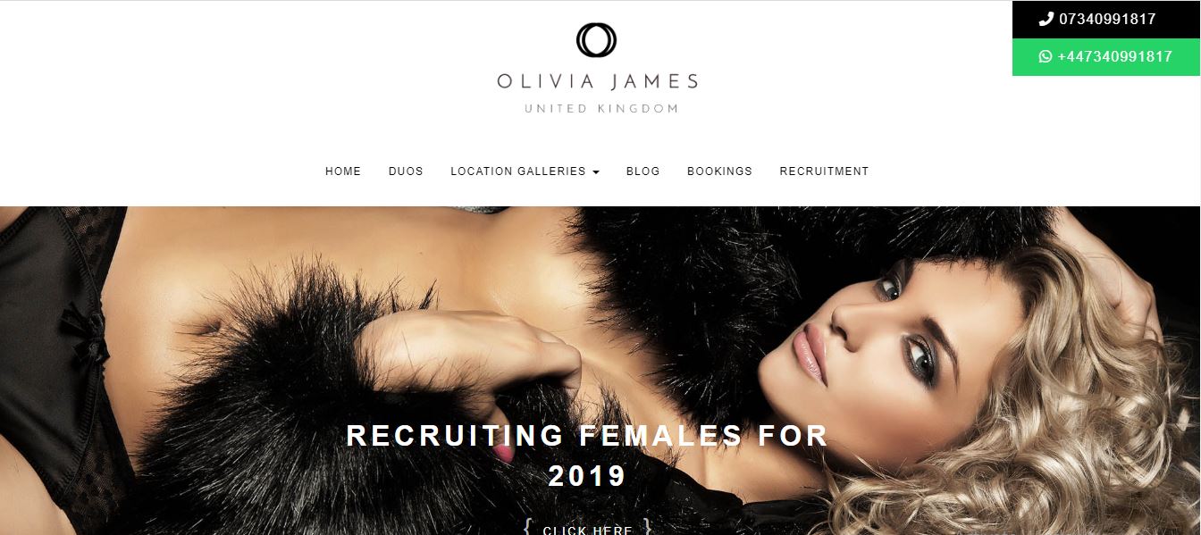 Olivia James escorts review homepage